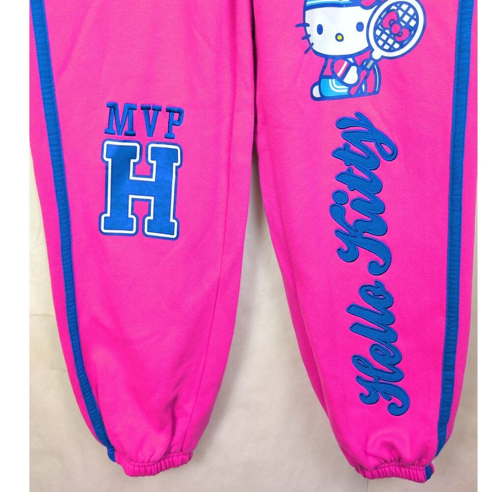 Hello Kitty San Rio embroidered tennis pink joggers Size Large Preppy Athletic - Picture 5 of 10